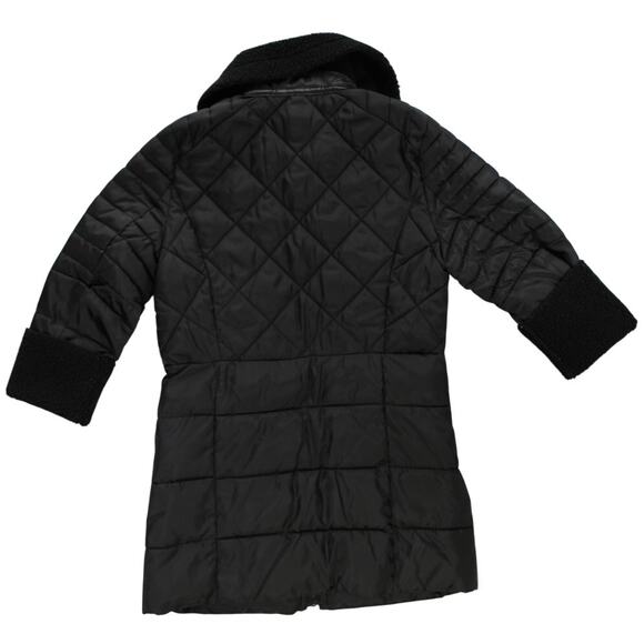 XOXO Girls M (8-10) Quilted Puffer Jacket Coat Black Sherpa Collar - Picture 2 of 11